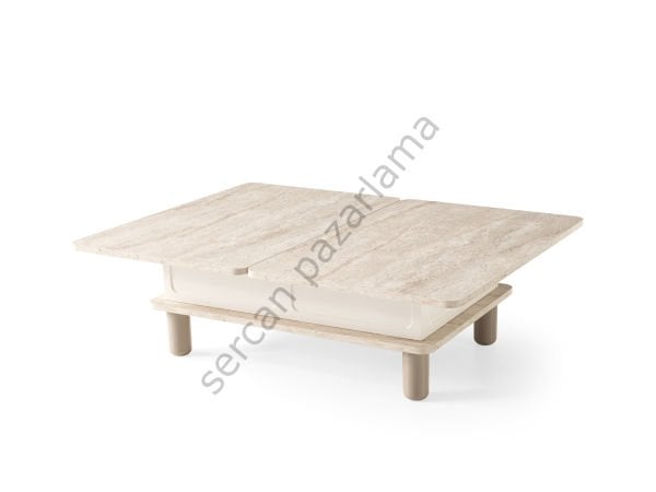 7235 - Stil Akıllı Sehpa - Traverten/Ekru