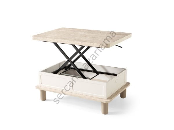 7235 - Stil Akıllı Sehpa - Traverten/Ekru