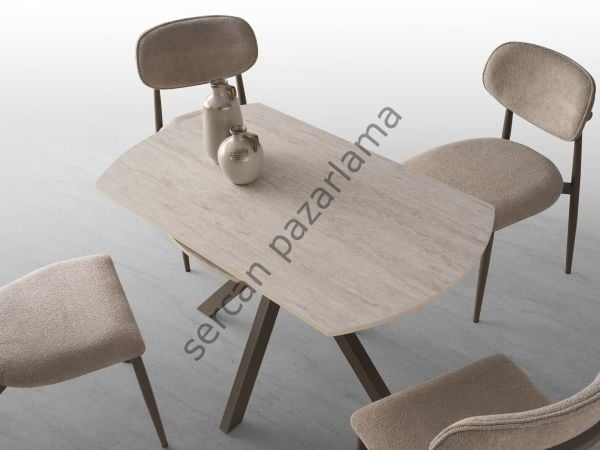 1132 - Seyhan Masa Ø120 - Traverten/Cappucino