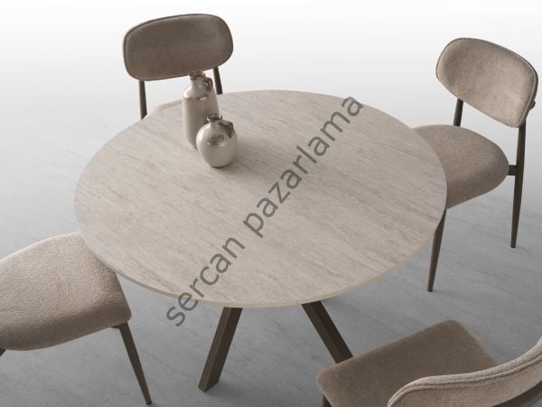 1132 - Seyhan Masa Ø120 - Traverten/Cappucino