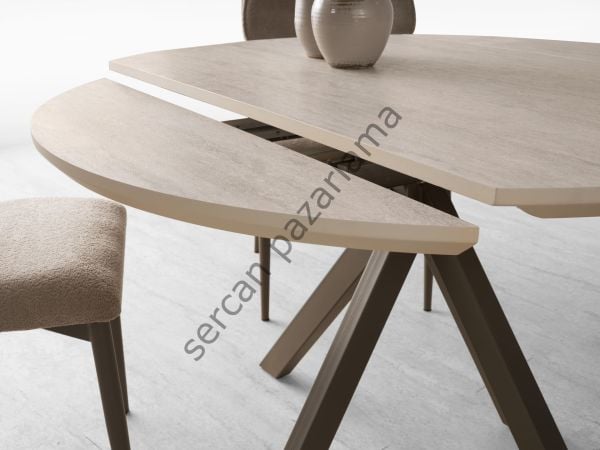 1132 - Seyhan Masa Ø120 - Traverten/Cappucino