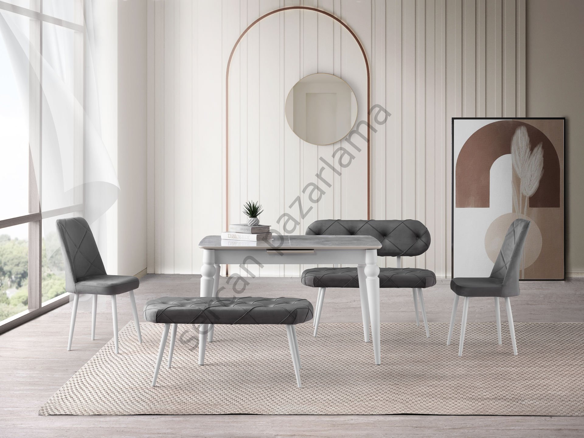 1127 - Trend Masa 80x120 - Rambla/Beyaz