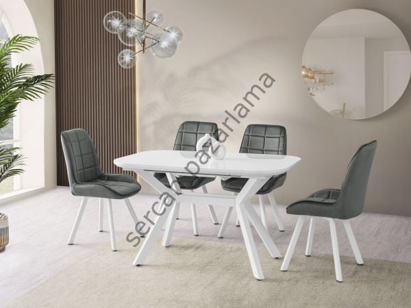 1471 - Roma Masa 80x130 - Beyaz