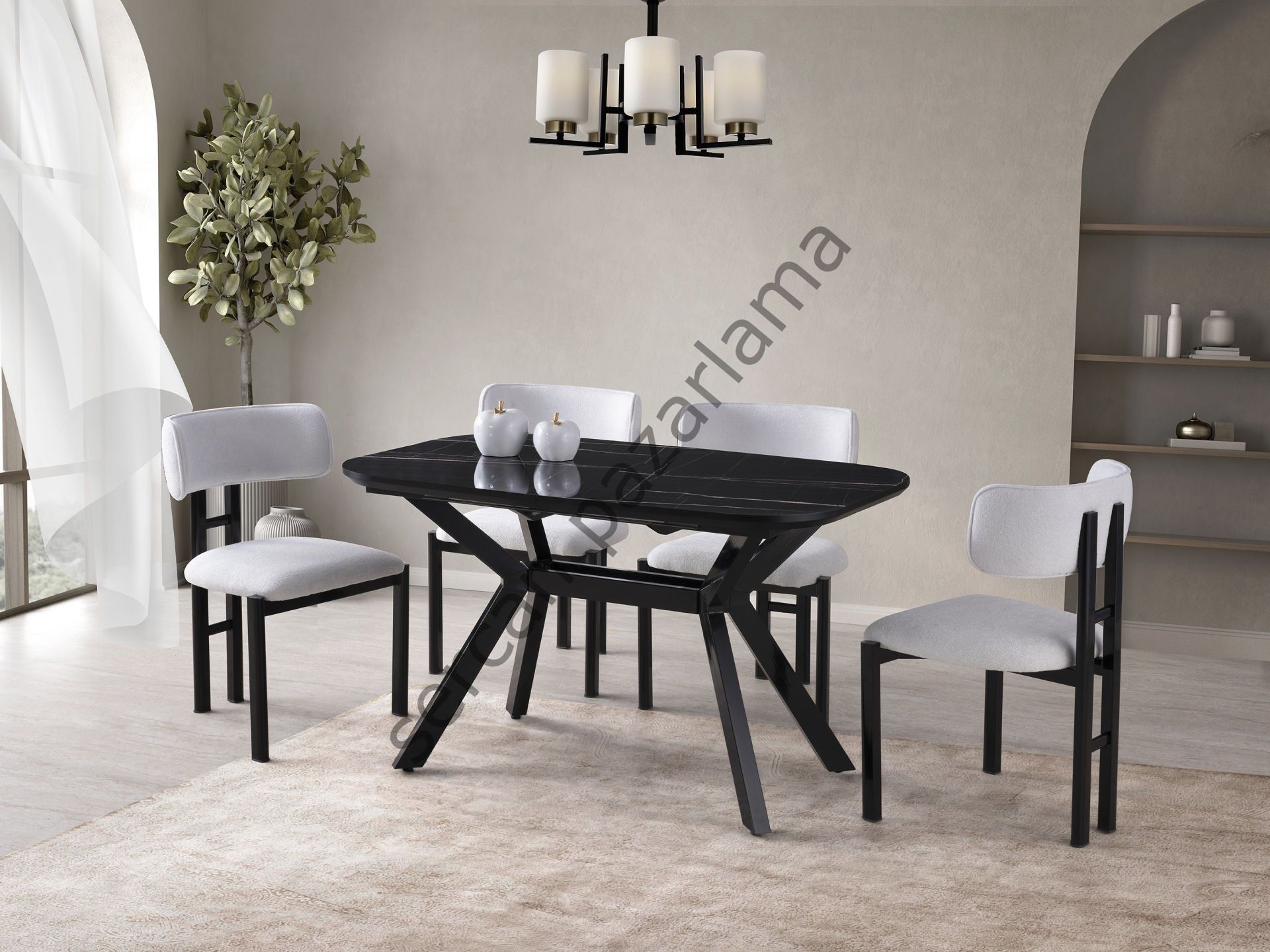 1474 - Roma Masa 80x130 - Sonata/Siyah