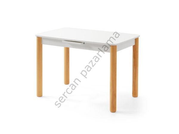 1247 - Ares Masa 70x110 - Beyaz/Naturel