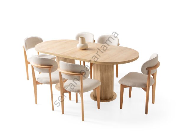 Lilyum Yemek Odası - Ekru/Meşe