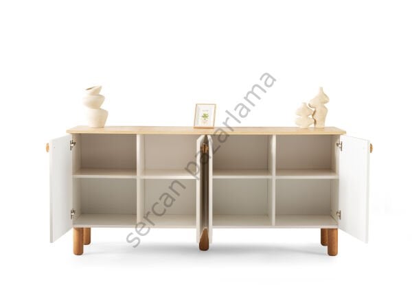 Lilyum Yemek Odası - Ekru/Meşe