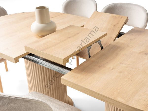 Lilyum Yemek Odası - Ekru/Meşe