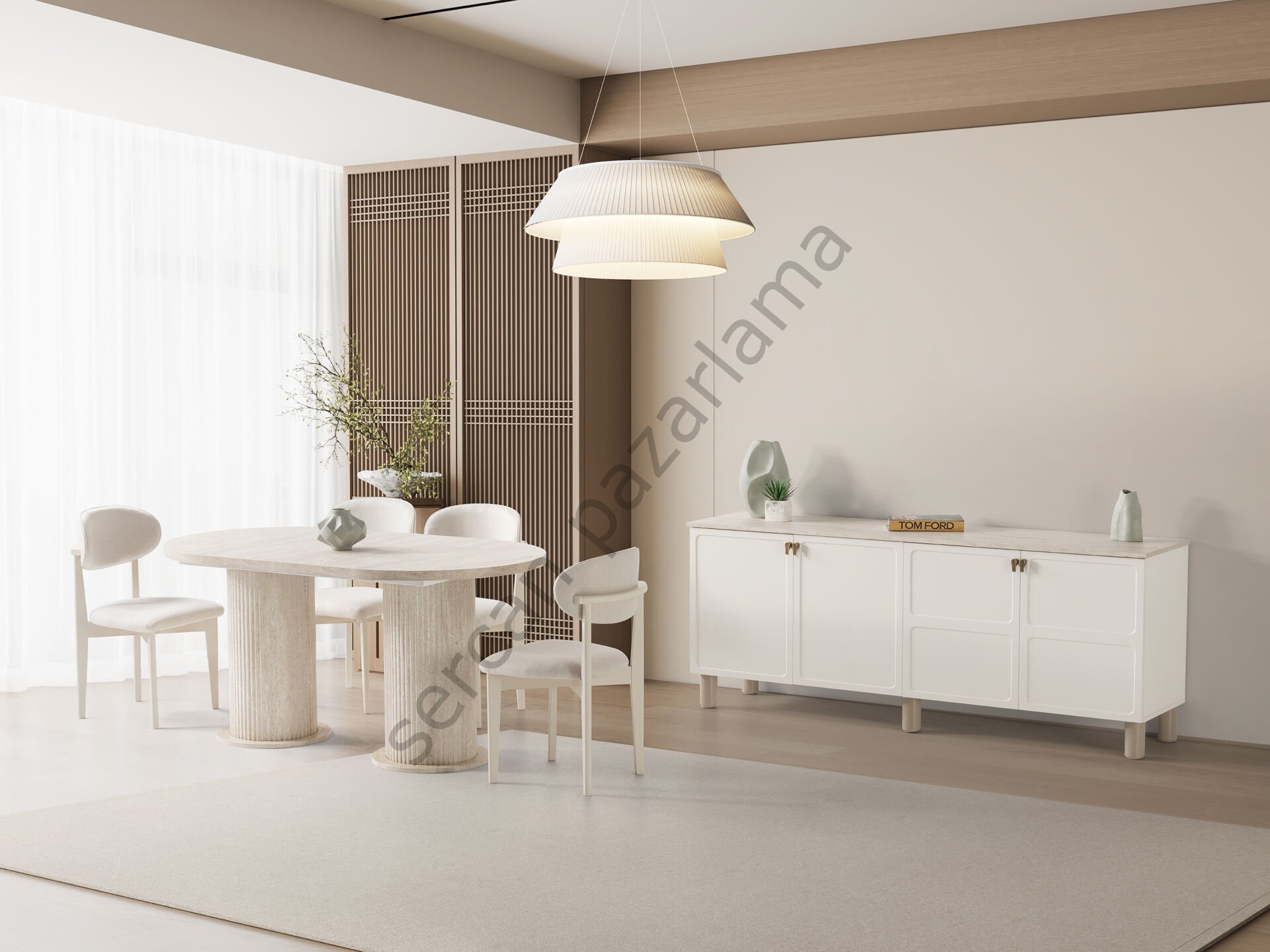 Stil Yemek Odası - Ekru/Traverten