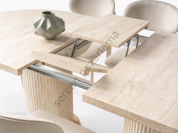 Stil Yemek Odası - Ekru/Traverten