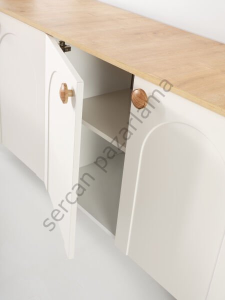 3513 - Açelya Konsol - Ekru/Meşe