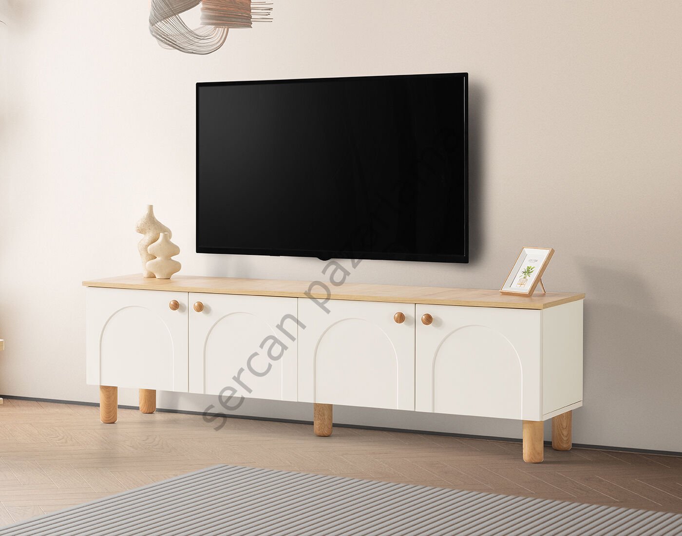 3562 - Açelya Tv Ünitesi - Ekru/Meşe