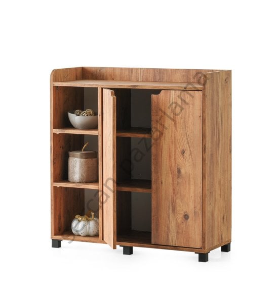 3142 - Zambak Çok Amaçlı Dolap Açık Raflı - Çam