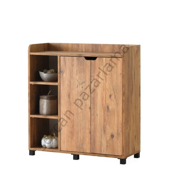 3142 - Zambak Çok Amaçlı Dolap Açık Raflı - Çam