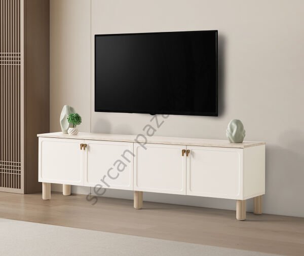 3565 - Stil Tv Ünitesi - Ekru/Traverten