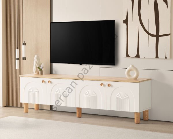3568 - Lilyum Tv Ünitesi - Ekru/Meşe