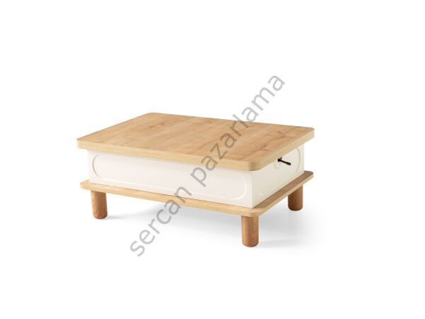 3562-7236 - Açelya Tv Ünitesi & Akıllı Sehpa Seti - Ekru/Meşe