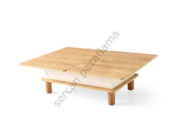 3562-7236 - Açelya Tv Ünitesi & Akıllı Sehpa Seti - Ekru/Meşe