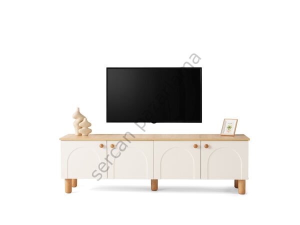 3562-7236 - Açelya Tv Ünitesi & Akıllı Sehpa Seti - Ekru/Meşe