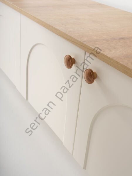 3562-7236 - Açelya Tv Ünitesi & Akıllı Sehpa Seti - Ekru/Meşe