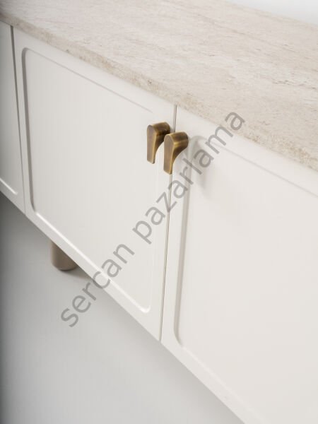 3565-7235 - Stil Tv Ünitesi & Akıllı Sehpa Seti - Ekru/Traverten