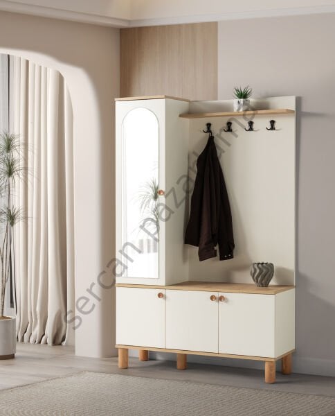 3217 - Polo Portmanto - Ekru/Meşe