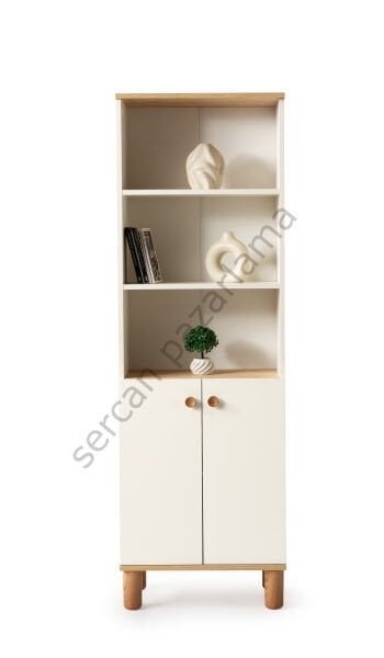 3279 - Polo Kitaplık - Ekru/Meşe