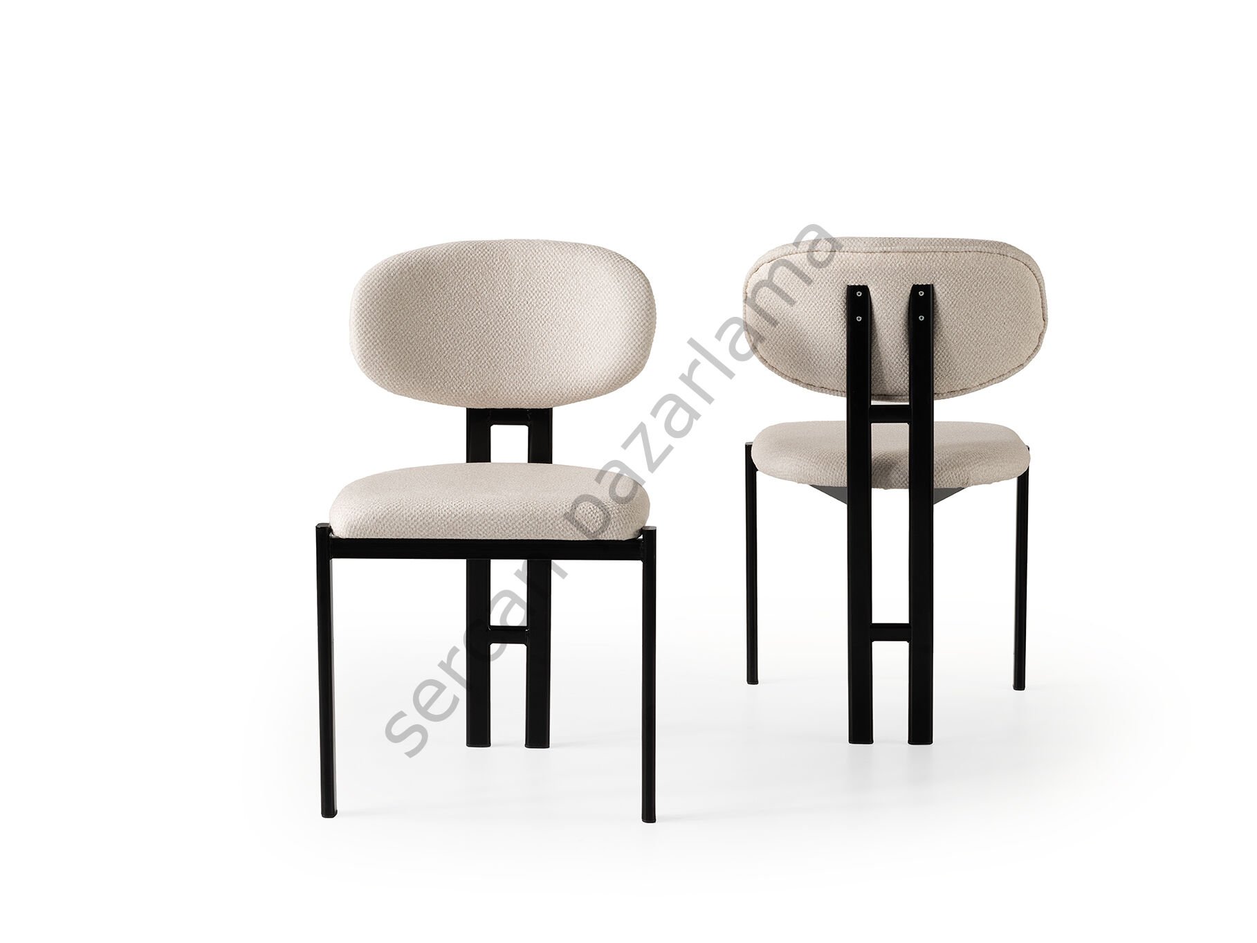 2235 - Gala Sandalye - Siyah/Krem