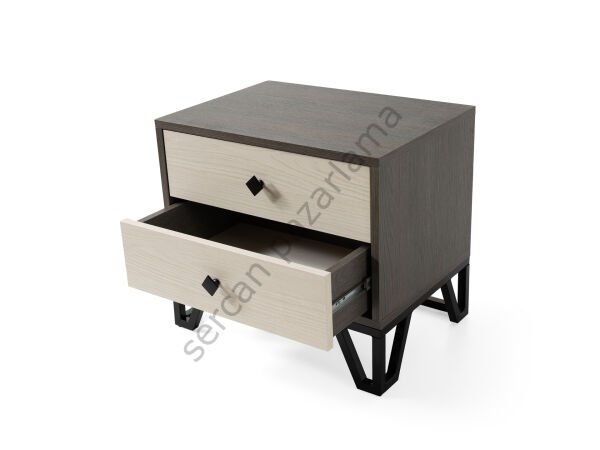 3437 - Luna Komodin - Antrasit Meşe/Monet