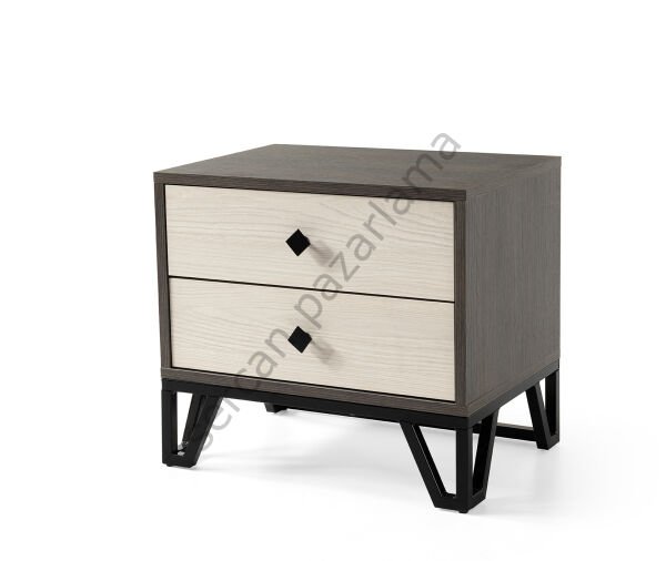 3437 - Luna Komodin - Antrasit Meşe/Monet