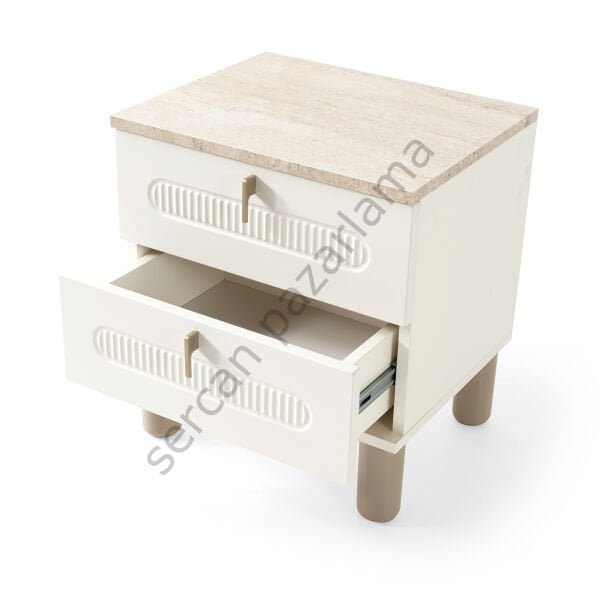 3449 - Vega Komodin - Ekru/Traverten