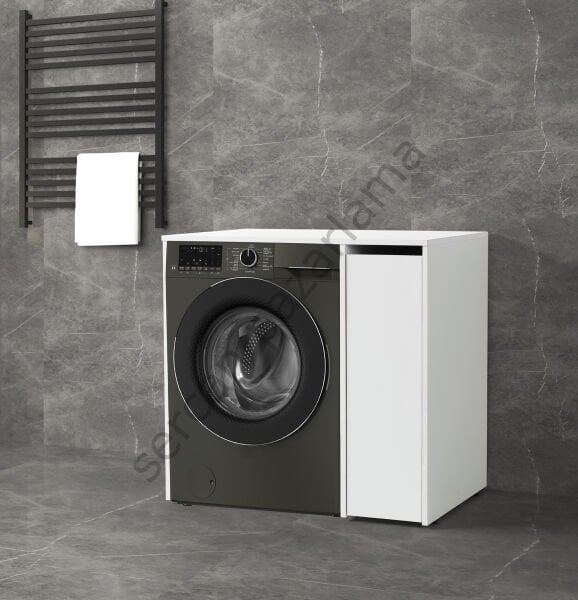 3188 - Çamaşır Makinesi Dolabı - Yan Dolaplı - Beyaz