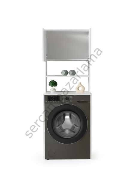 3186 - Çamaşır Makinesi Dolabı - Üst Dolaplı - Beyaz