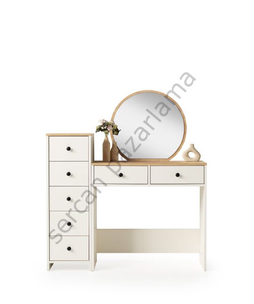 3376-3377 - Rüya Makyaj Masası - Ekru/Meşe