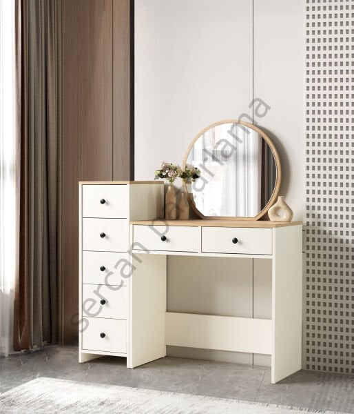 3376-3377 - Rüya Makyaj Masası - Ekru/Meşe