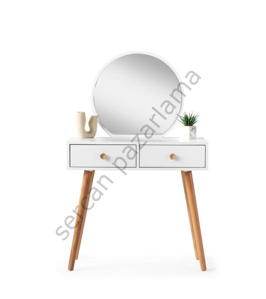 3374 - Duru Makyaj Masası Ana Blok - Beyaz/Naturel