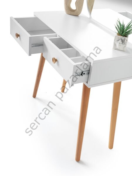 3374 - Duru Makyaj Masası Ana Blok - Beyaz/Naturel