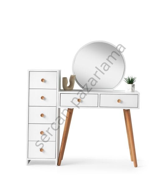 3374-3375 - Duru Makyaj Masası - Beyaz/Naturel