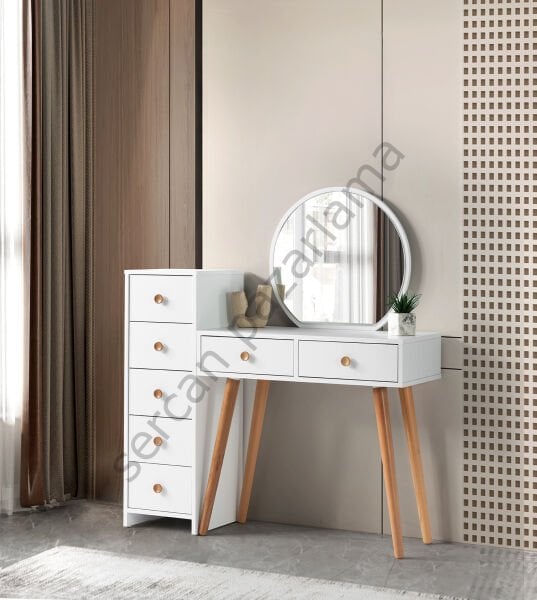 3374-3375 - Duru Makyaj Masası - Beyaz/Naturel