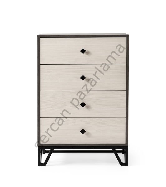 3319 - Luna Şifoniyer - Antrasit Meşe/Monet