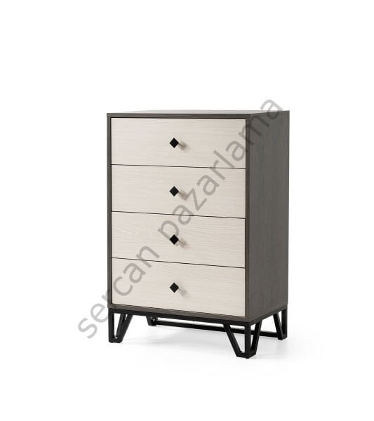 3319 - Luna Şifoniyer - Antrasit Meşe/Monet