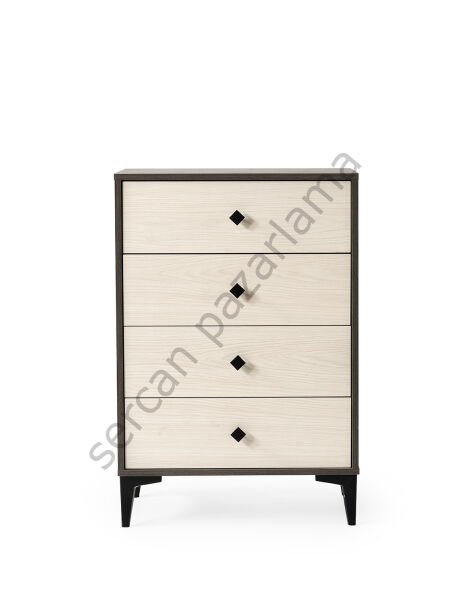 3329 - Mira Şifoniyer - Antrasit Meşe/Monet