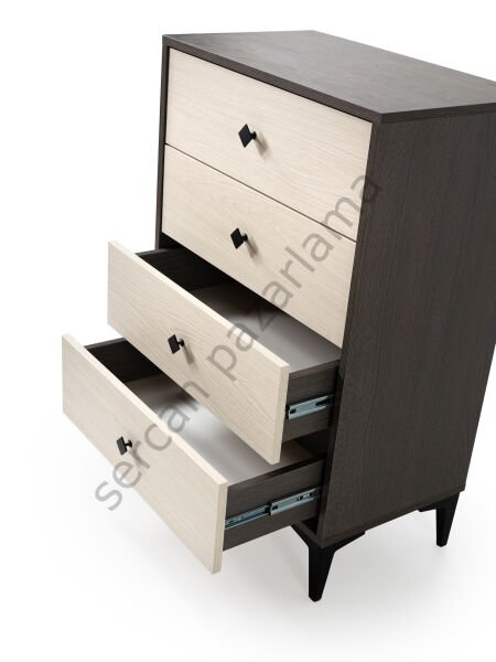 3329 - Mira Şifoniyer - Antrasit Meşe/Monet