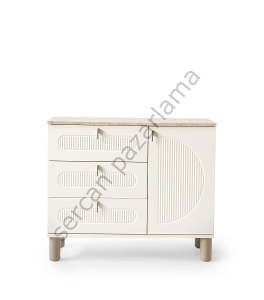 3355 - Vega Şifoniyer - Ekru/Traverten