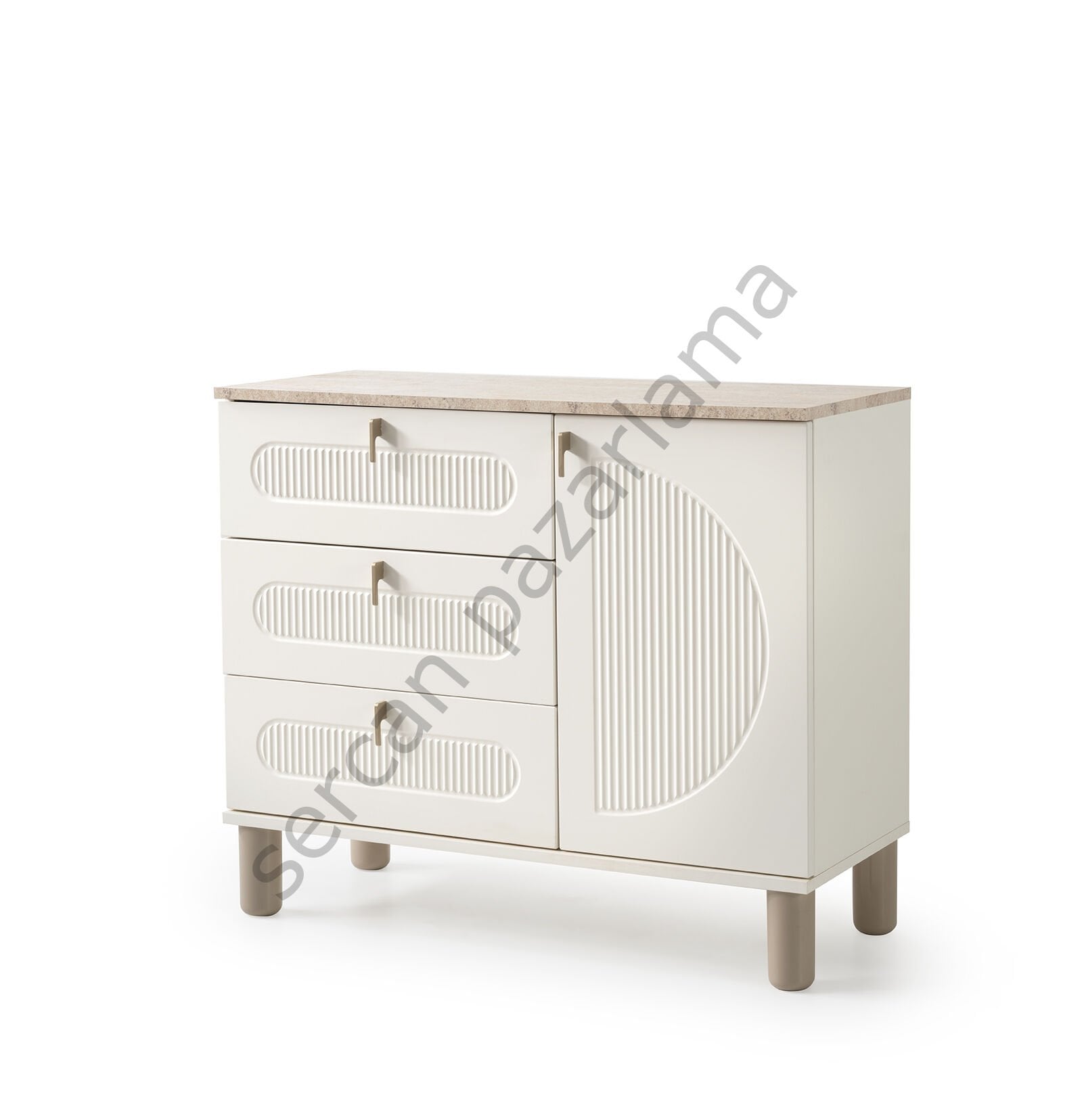 3355 - Vega Şifoniyer - Ekru/Traverten