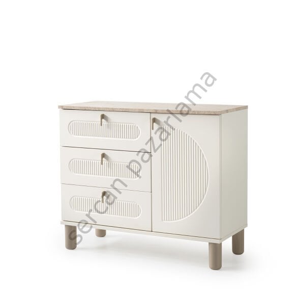 3355 - Vega Şifoniyer - Ekru/Traverten