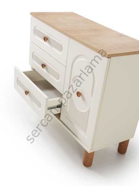 3353 - Orion Şifoniyer - Ekru/Meşe