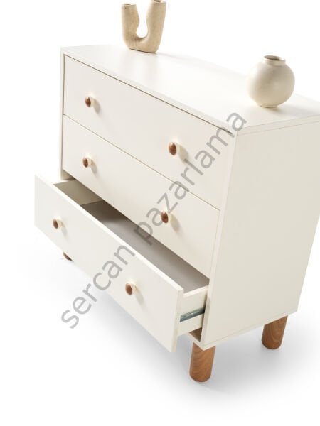 3316 - Hira Şifoniyer - Ekru