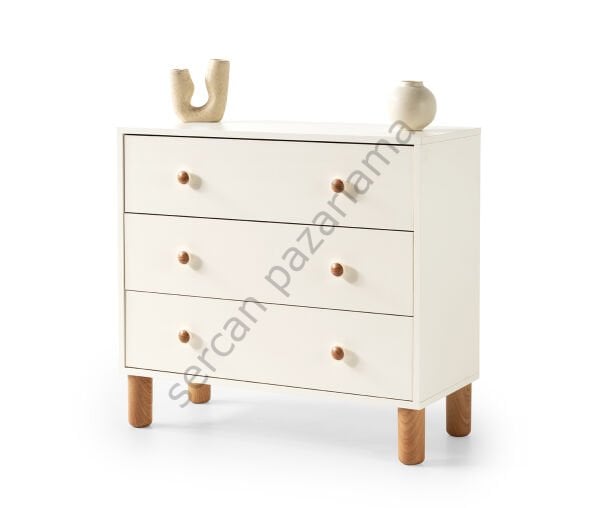 3316 - Hira Şifoniyer - Ekru