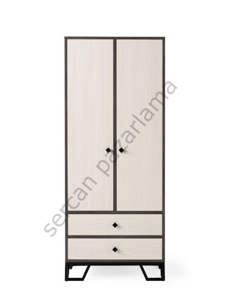 3731 - Luna İki Kapaklı Dolap - Antrasit Meşe/Monet